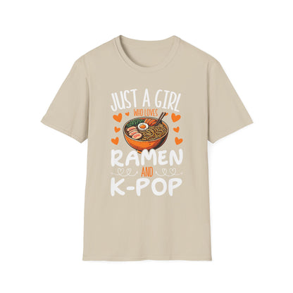 Just a Girl Who Loves Ramen and K-Pop Unisex Softstyle T-Shirt