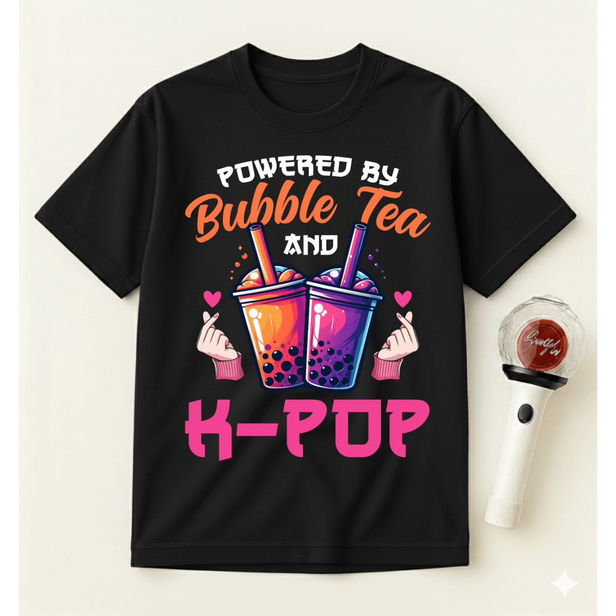 POWERED BY BUBBLE TEA AND K-POP T-SHIRT