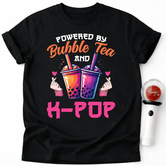 POWERED BY BUBBLE TEA AND K-POP T-SHIRT
