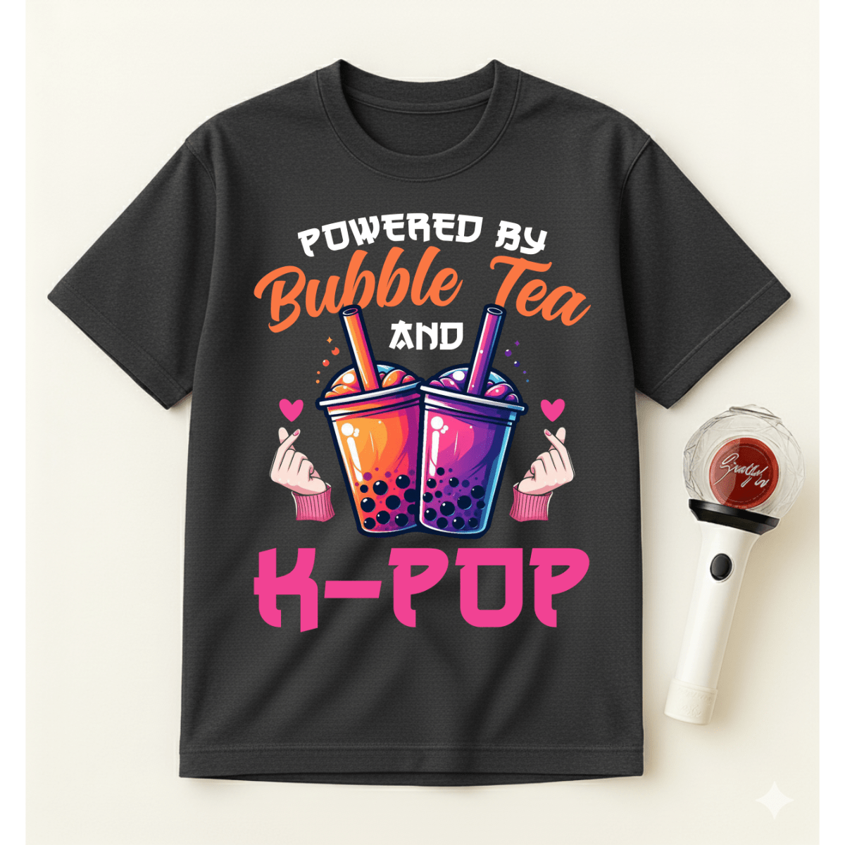 POWERED BY BUBBLE TEA AND K-POP T-SHIRT