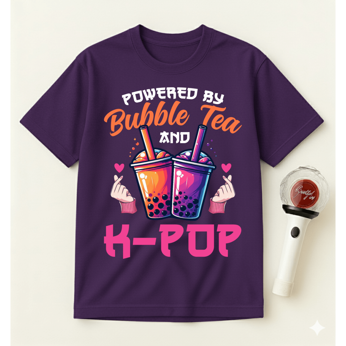 POWERED BY BUBBLE TEA AND K-POP T-SHIRT