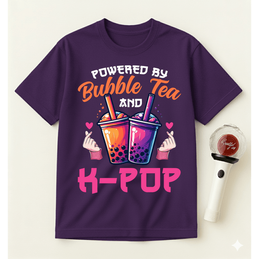 POWERED BY BUBBLE TEA AND K-POP T-SHIRT