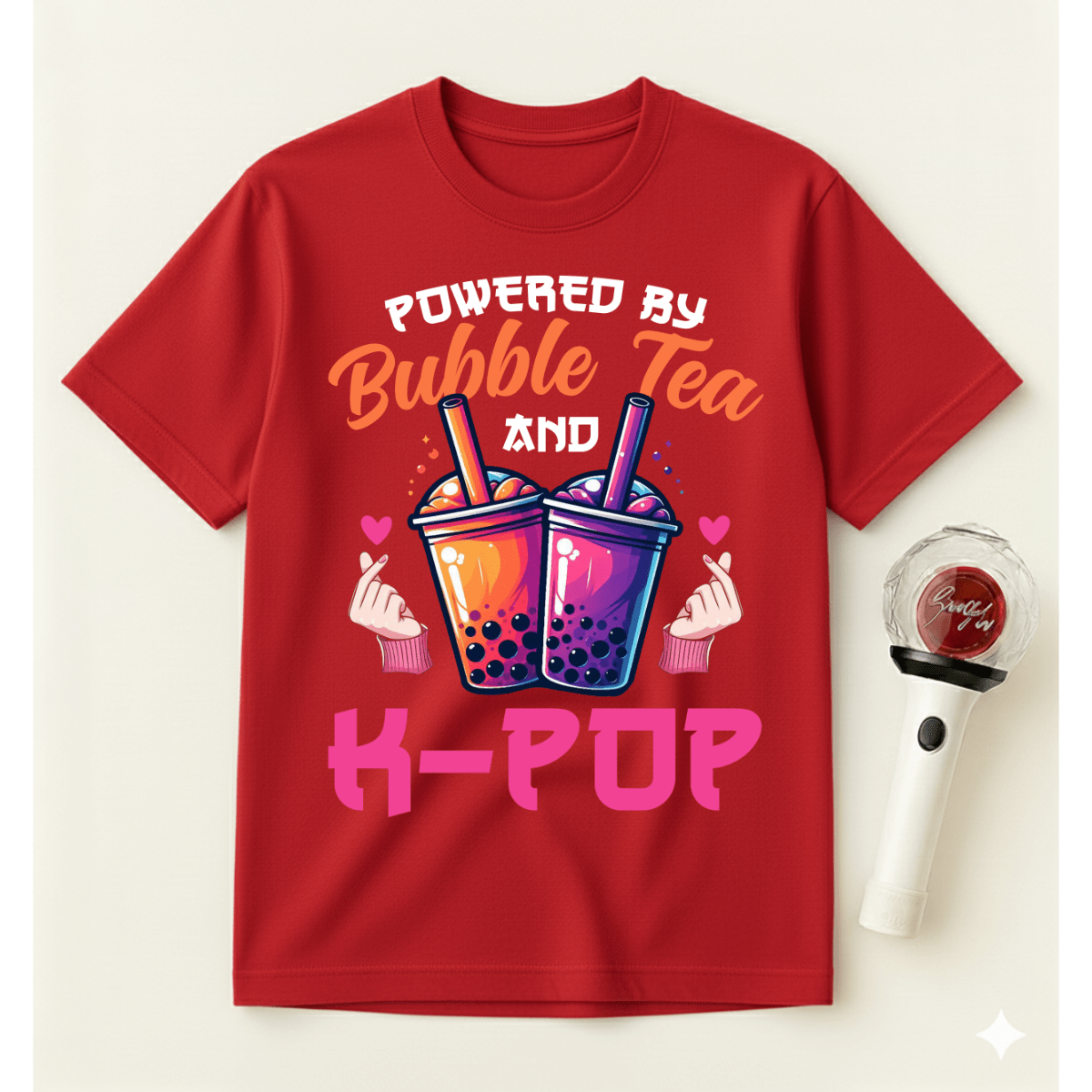 POWERED BY BUBBLE TEA AND K-POP T-SHIRT