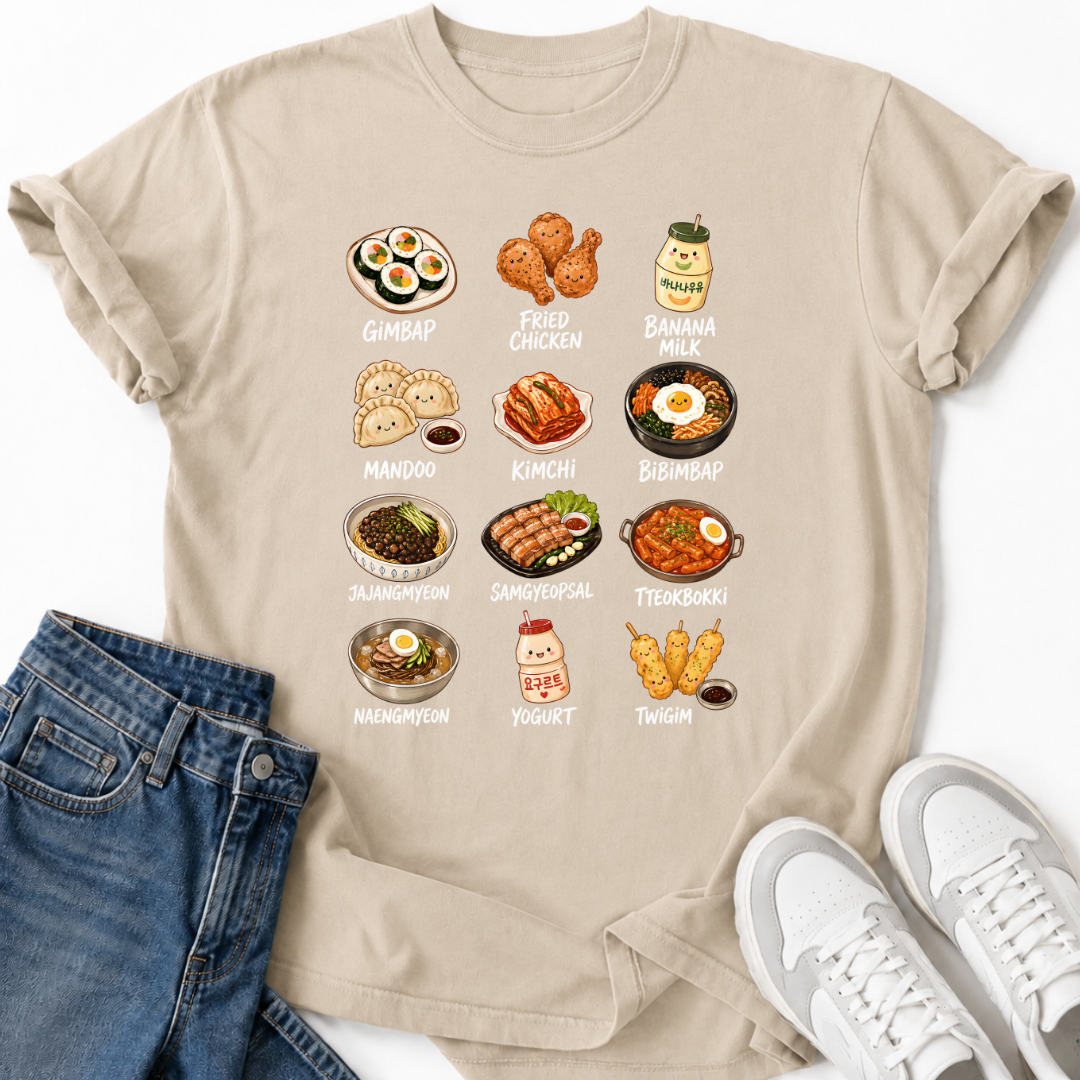 KOREAN CUISINE FOODS T-SHIRT