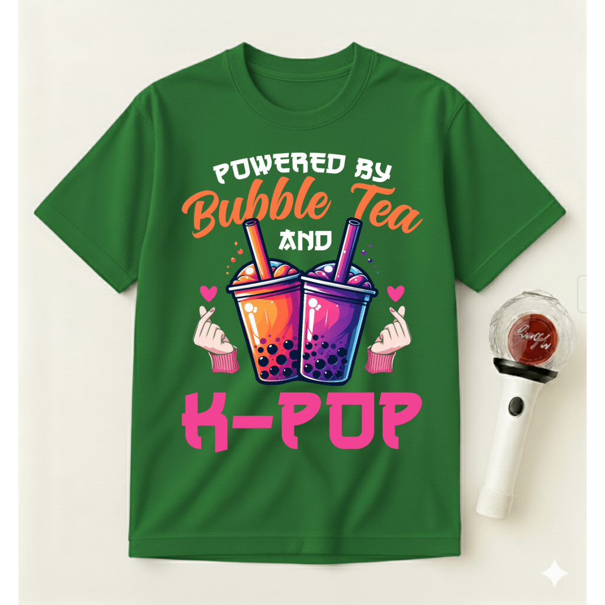 POWERED BY BUBBLE TEA AND K-POP T-SHIRT