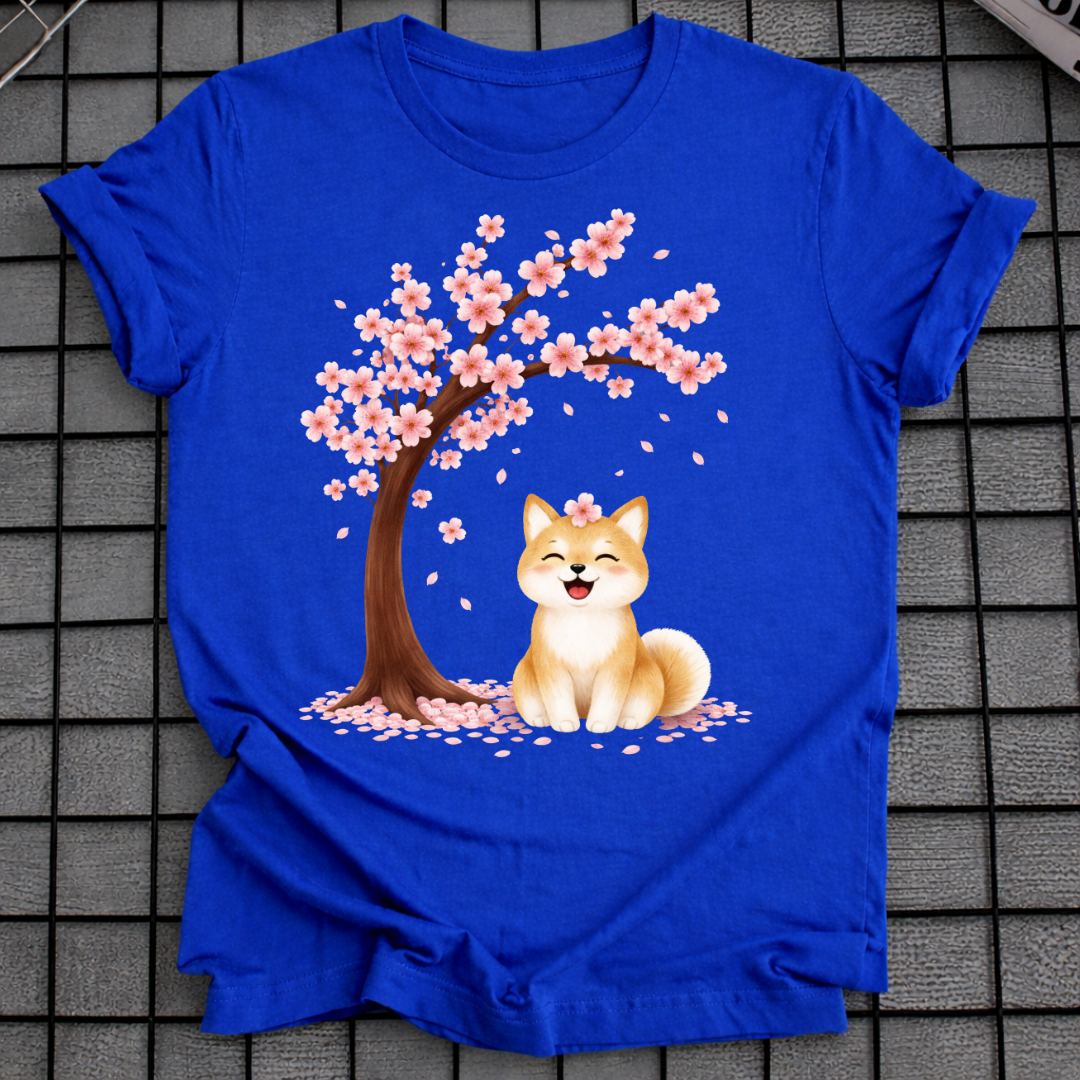 SHIBA INU KIRSCHBLÜTEN-T-SHIRT