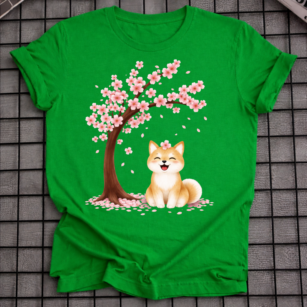 SHIBA INU KIRSCHBLÜTEN-T-SHIRT