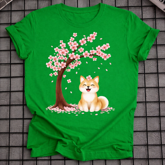 SHIBA INU CHERRY BLOSSOM T-SHIRT