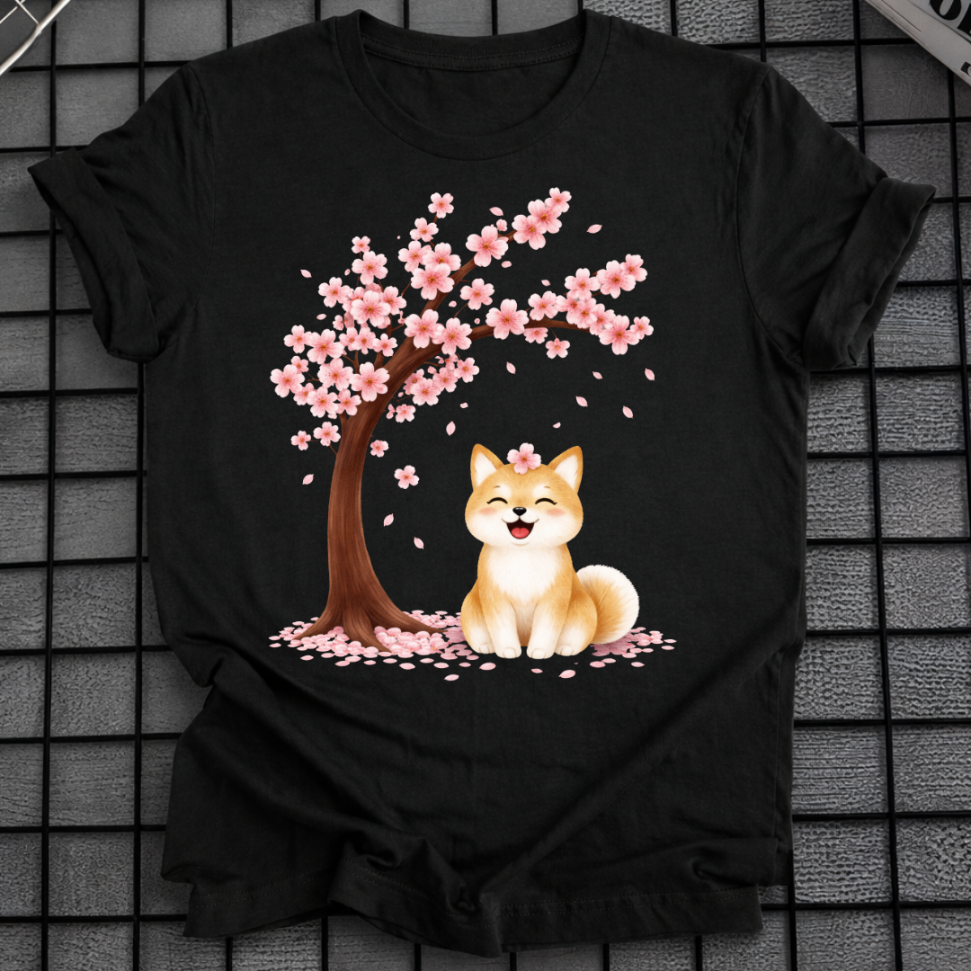 SHIBA INU KIRSCHBLÜTEN-T-SHIRT