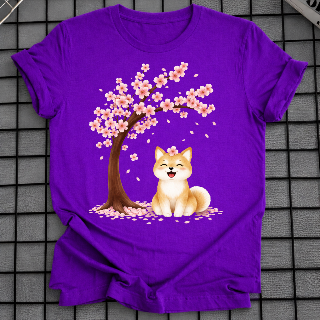 SHIBA INU KIRSCHBLÜTEN-T-SHIRT