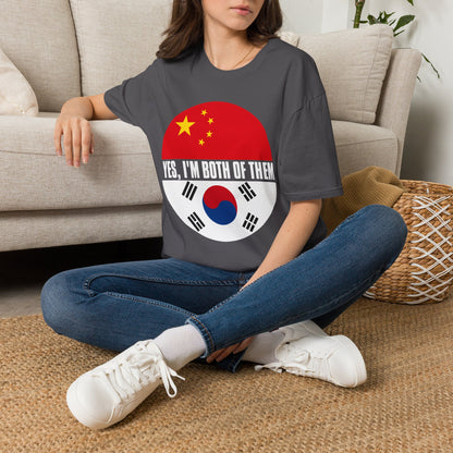 Flag Heritage T-Shirt — “Yes, I’m Both of Them” China & South Korea Pride Tee