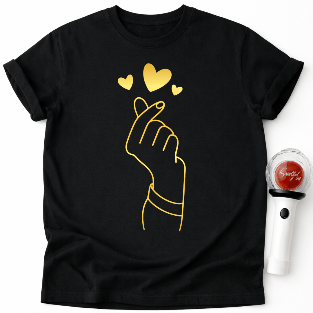 GOLD K-POP HERZ-T-SHIRT