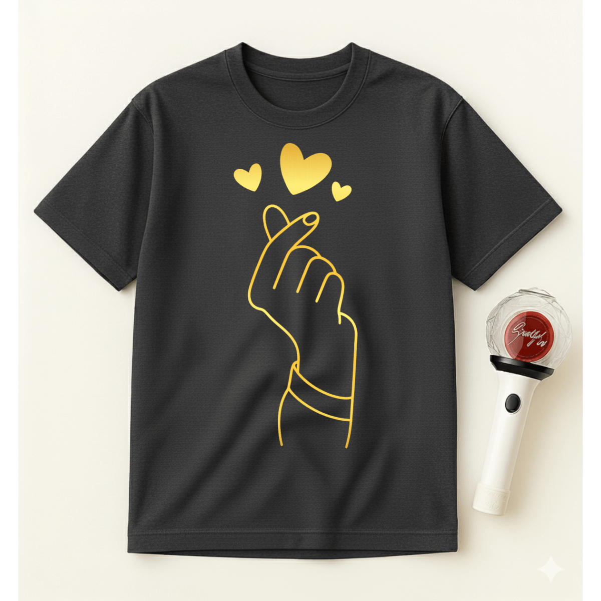 GOLD K-POP HEART T-SHIRT