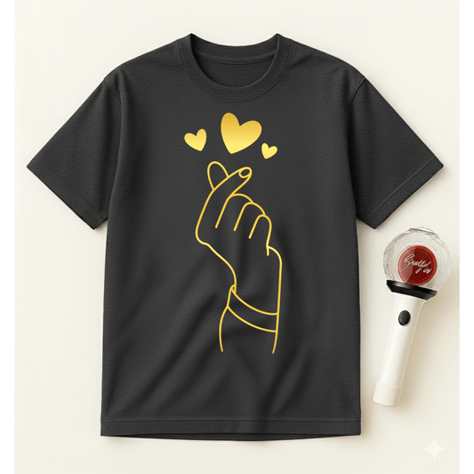 GOLD K-POP HEART T-SHIRT