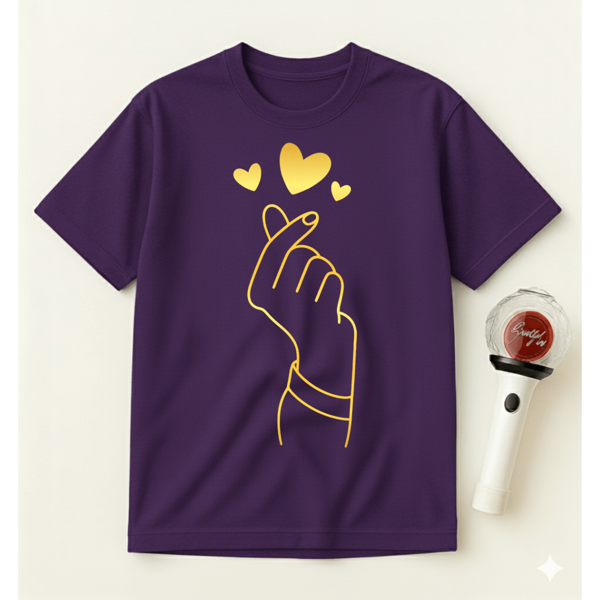 GOLD K-POP HEART T-SHIRT