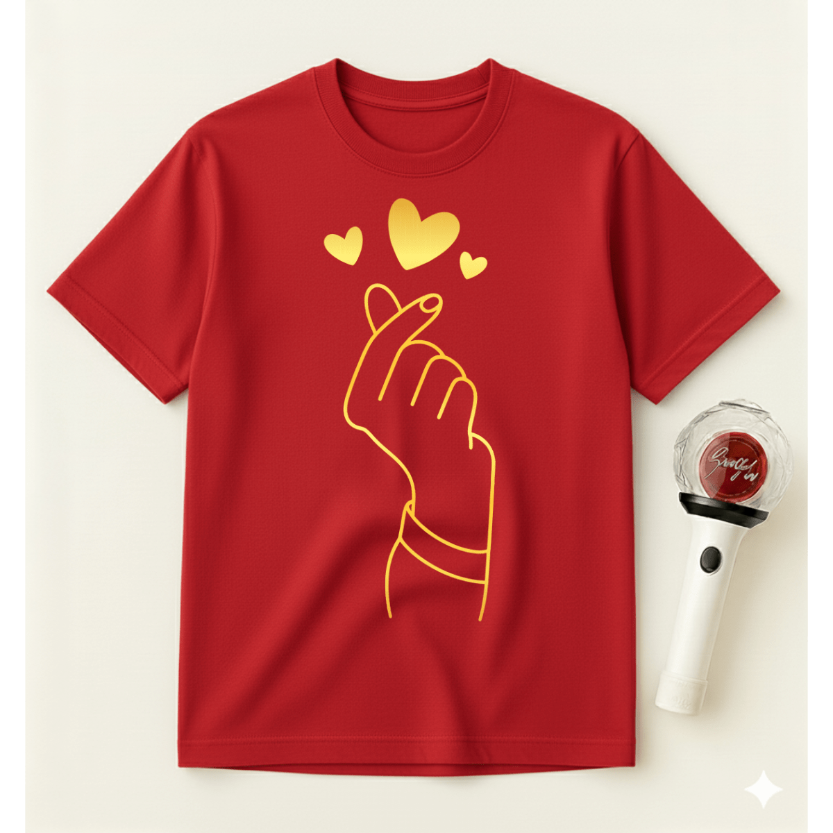 GOLD K-POP HEART T-SHIRT