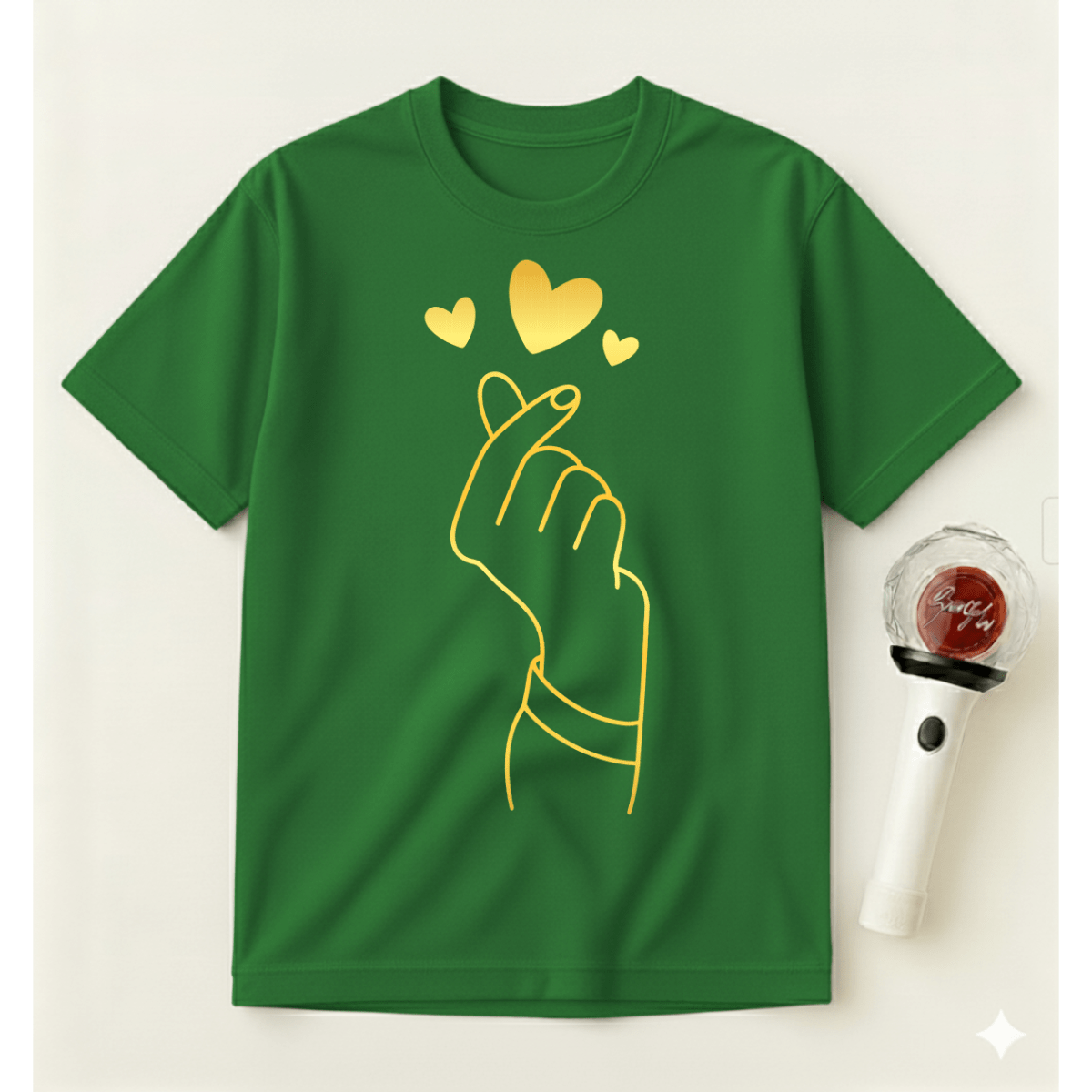 GOLD K-POP HEART T-SHIRT
