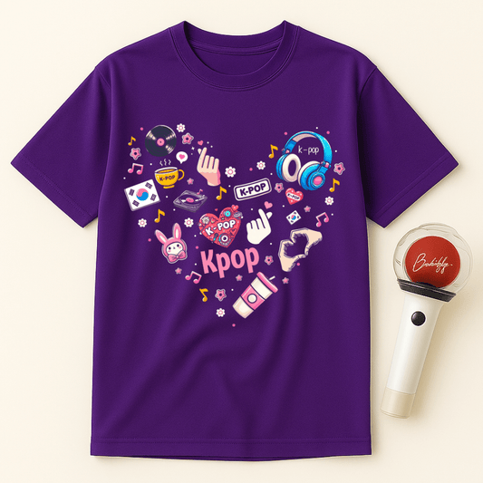 K-POP ICONS COLLAGE HEART SHAPE UNISEX T-SHIRT