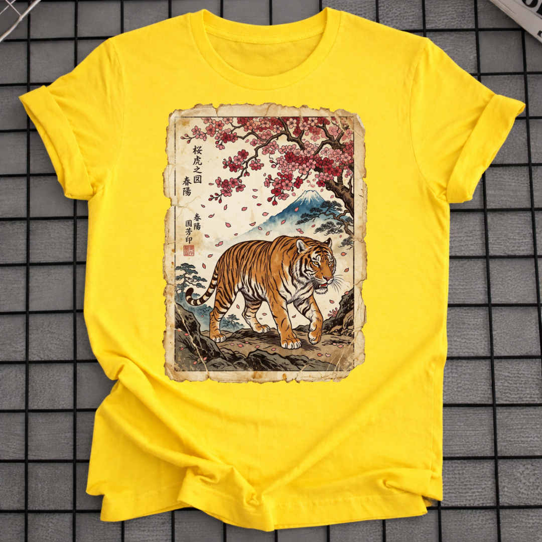 JAPANISCHES TIGER KIRSCHBLÜTEN T-SHIRT