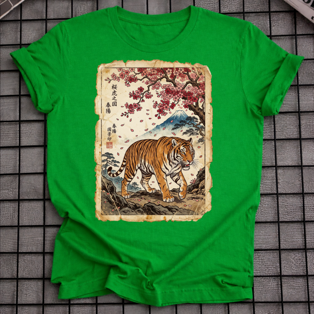 JAPANISCHES TIGER KIRSCHBLÜTEN T-SHIRT