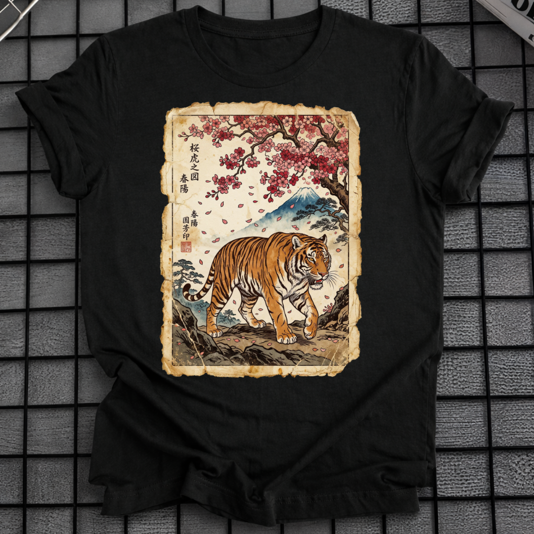 JAPANISCHES TIGER KIRSCHBLÜTEN T-SHIRT