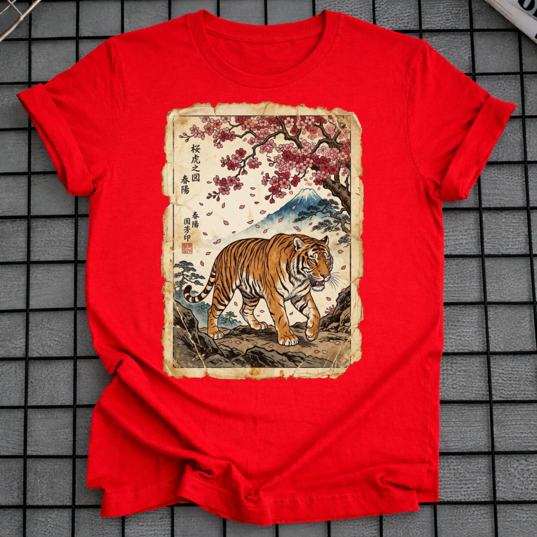 JAPANISCHES TIGER KIRSCHBLÜTEN T-SHIRT
