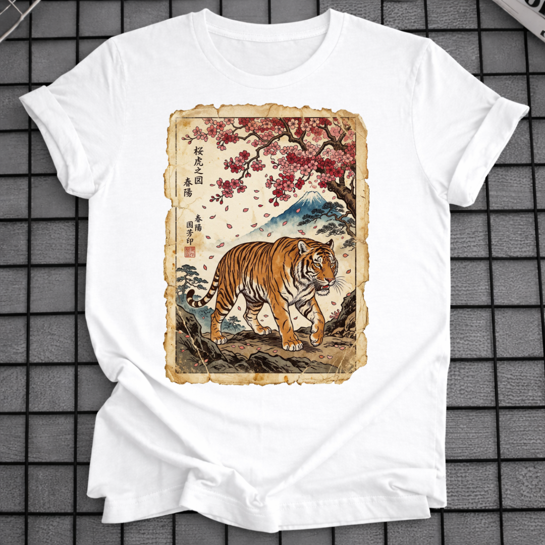 JAPANISCHES TIGER KIRSCHBLÜTEN T-SHIRT