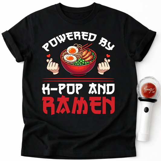POWERED BY K-POP AND RAMEN T-SHIRT