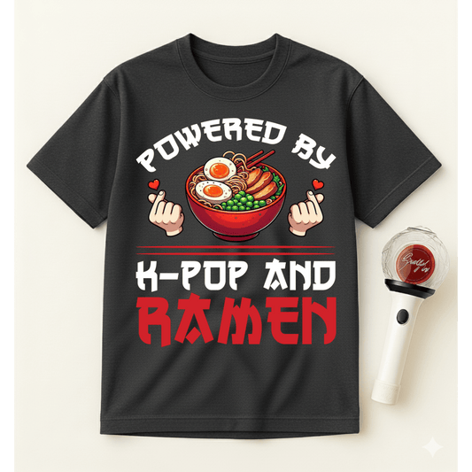 POWERED BY K-POP AND RAMEN T-SHIRT