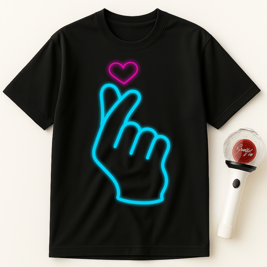BLUE FINGER HEART UNISEX T-SHIRT