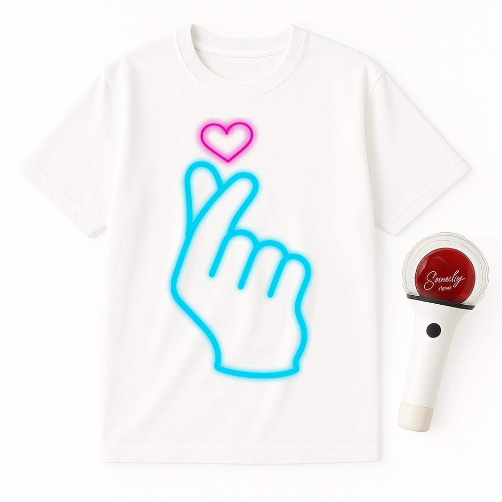 BLUE FINGER HEART UNISEX T-SHIRT