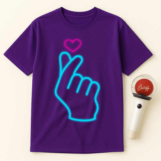 BLUE FINGER HEART UNISEX T-SHIRT
