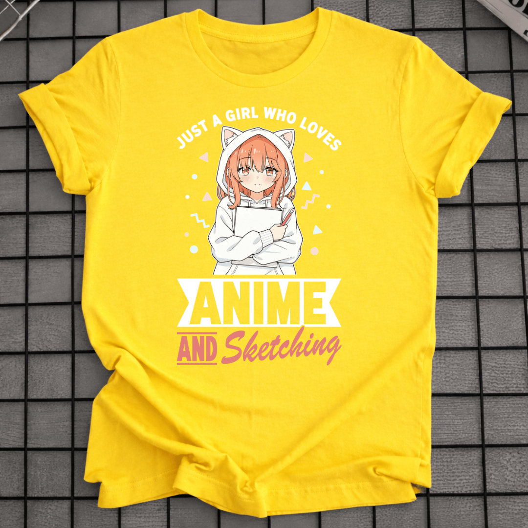 ANIME- UND SKIZZEN-T-SHIRT