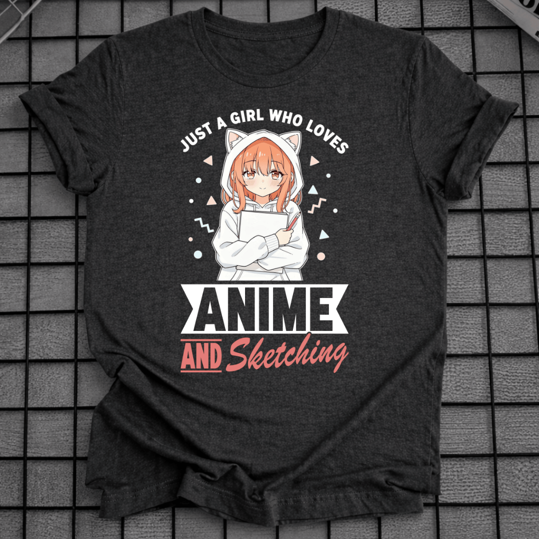 ANIME- UND SKIZZEN-T-SHIRT
