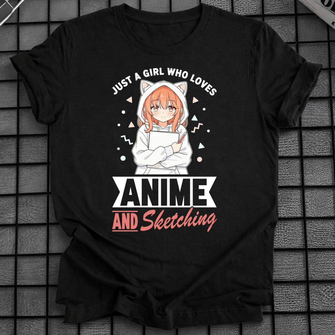 ANIME- UND SKIZZEN-T-SHIRT