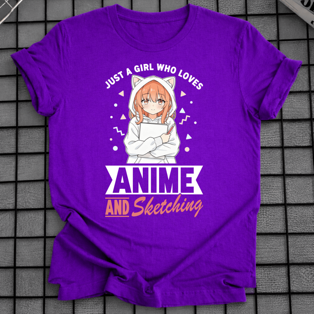 ANIME- UND SKIZZEN-T-SHIRT