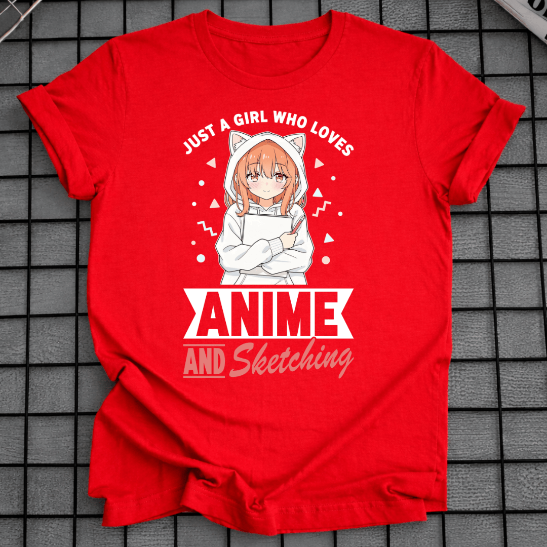 ANIME- UND SKIZZEN-T-SHIRT