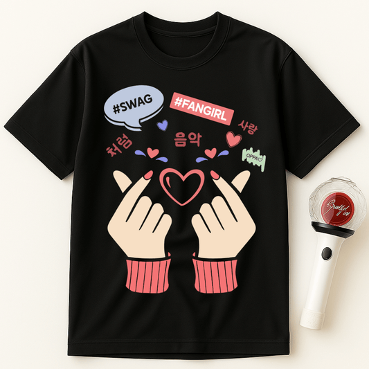 K-POP FANGIRL FINGER HEART UNISEX T-SHIRT