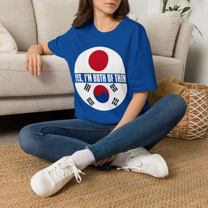 T-Shirt — "Yes, I'm Both of Them" Japan & Korea Flag Pride Tee