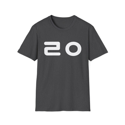 Minimal '20' Graphic T-Shirt — Retro Numeric Logo Tee