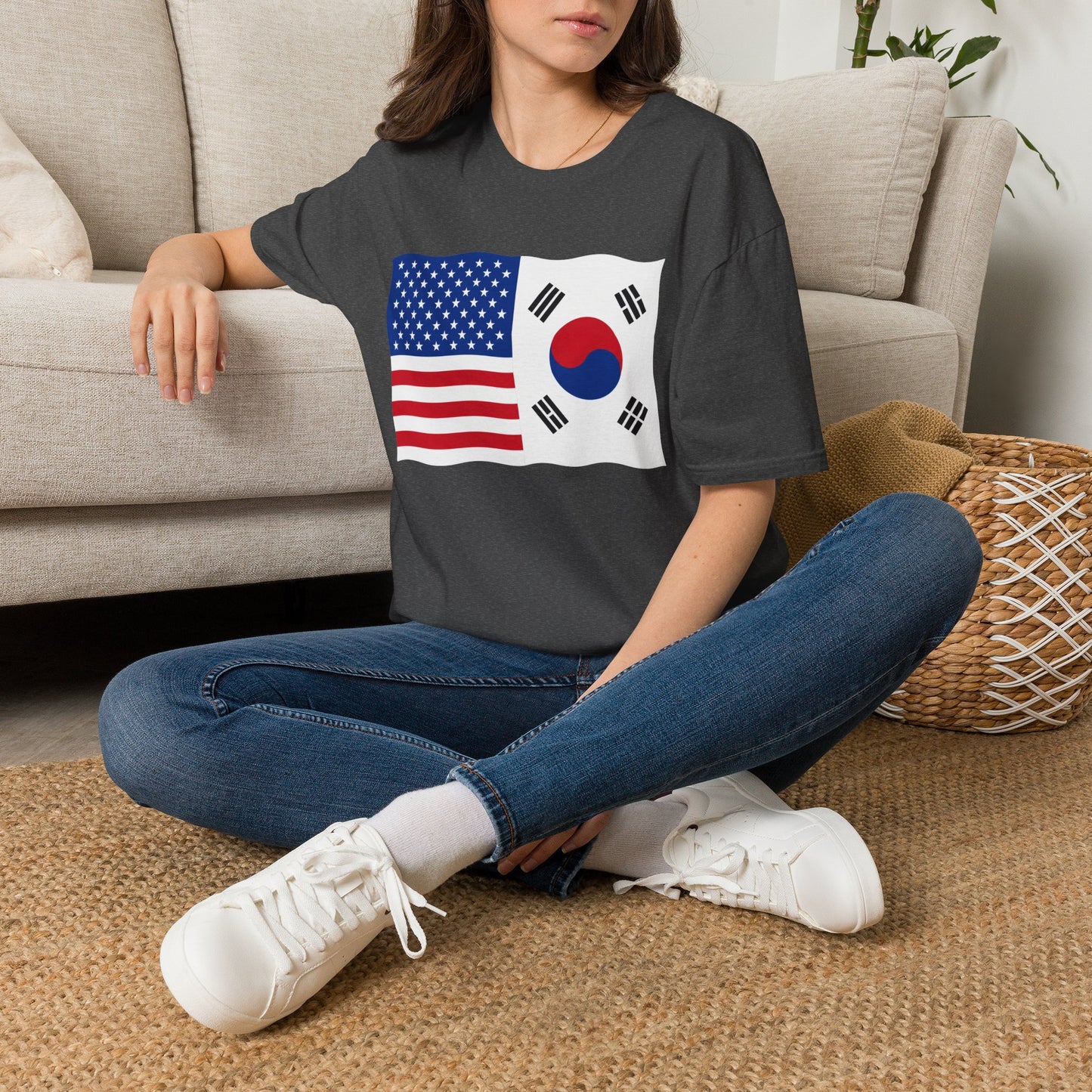 USA South Korea Flag T-Shirt – American & Korean Friendship Tee