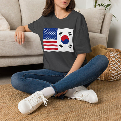 USA South Korea Flag T-Shirt – American & Korean Friendship Tee