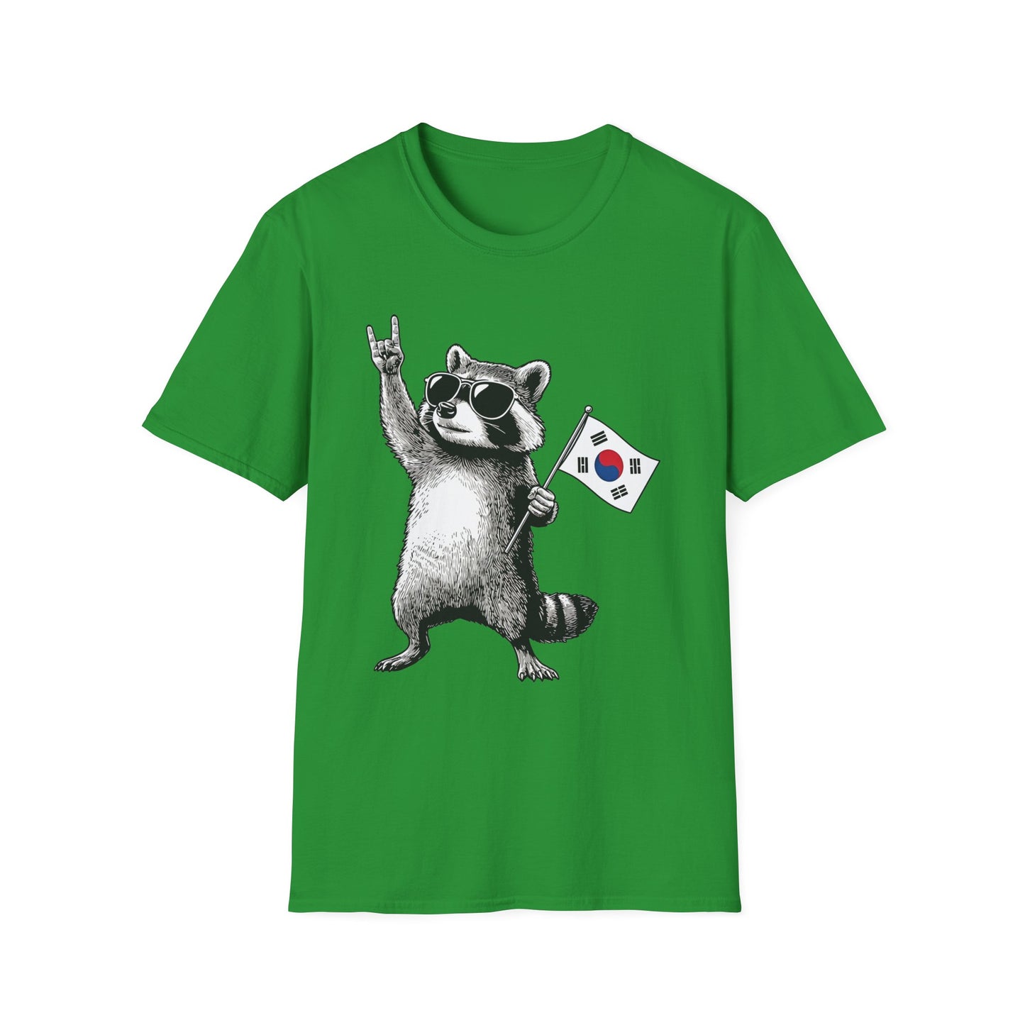 Korean Flag Raccoon T-Shirt — Cool Raccoon with South Korea Flag