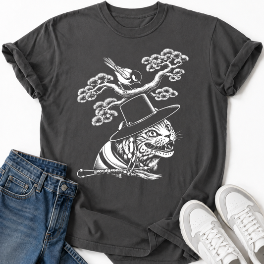 KOREAN MAGPIE FOLK ART T-SHIRT