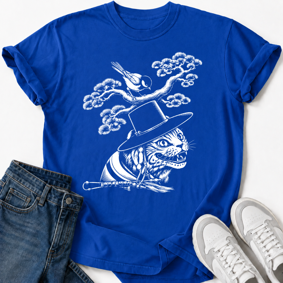 KOREAN MAGPIE FOLK ART T-SHIRT