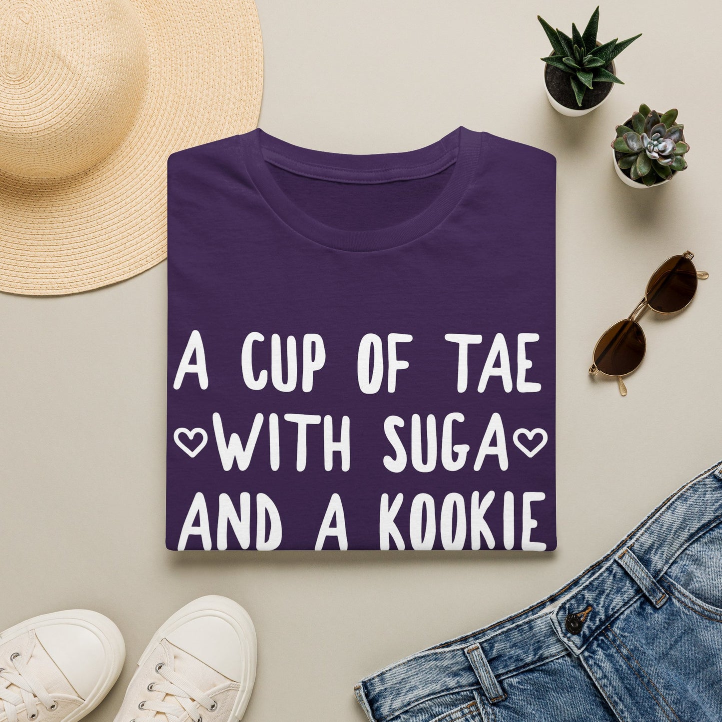 A Cup of Tae with Suga and a Kookie T-Shirt — BTS Fan Quote Tee