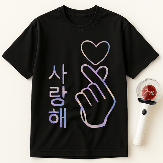 PASTEL FINGER HEART SARANGHAE UNISEX T-SHIRT
