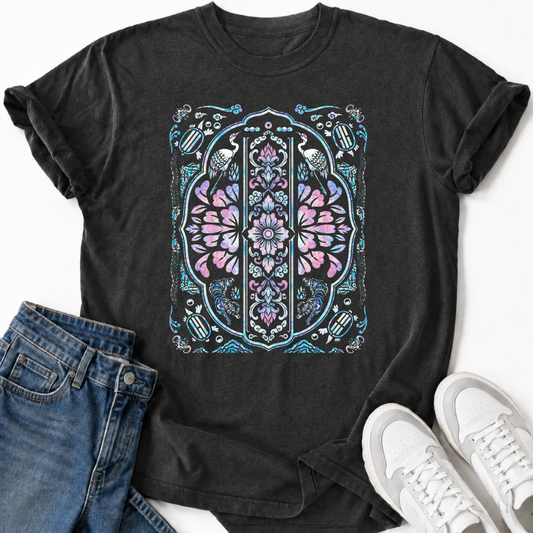 KOREAN CRANES ORNAMENTAL T-SHIRT