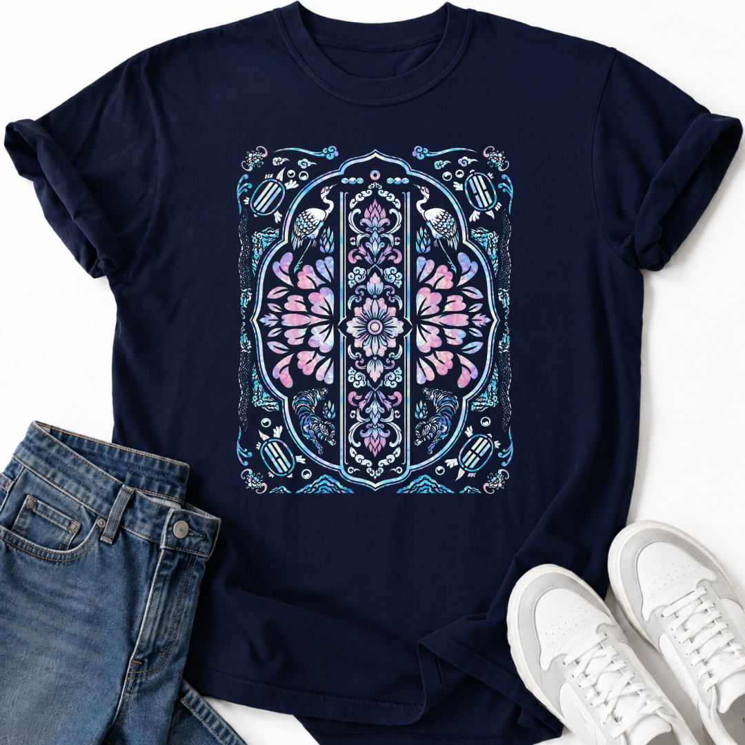 KOREAN CRANES ORNAMENTAL T-SHIRT