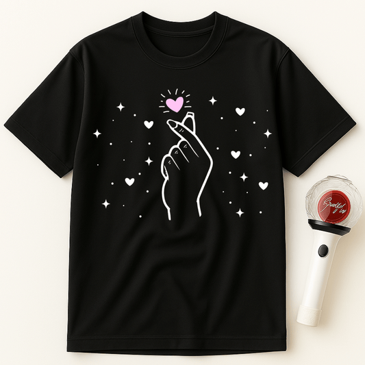FINGER HEART SPARKLES UNISEX T-SHIRT